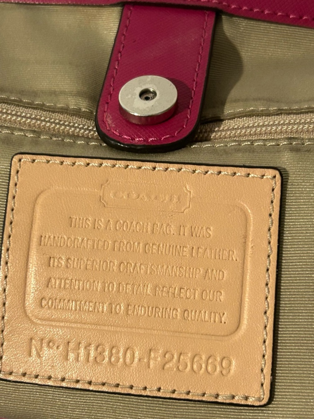 Coach Pink Leather shoulder bag Silver Hardware Structured tote - Picture 8 of 11